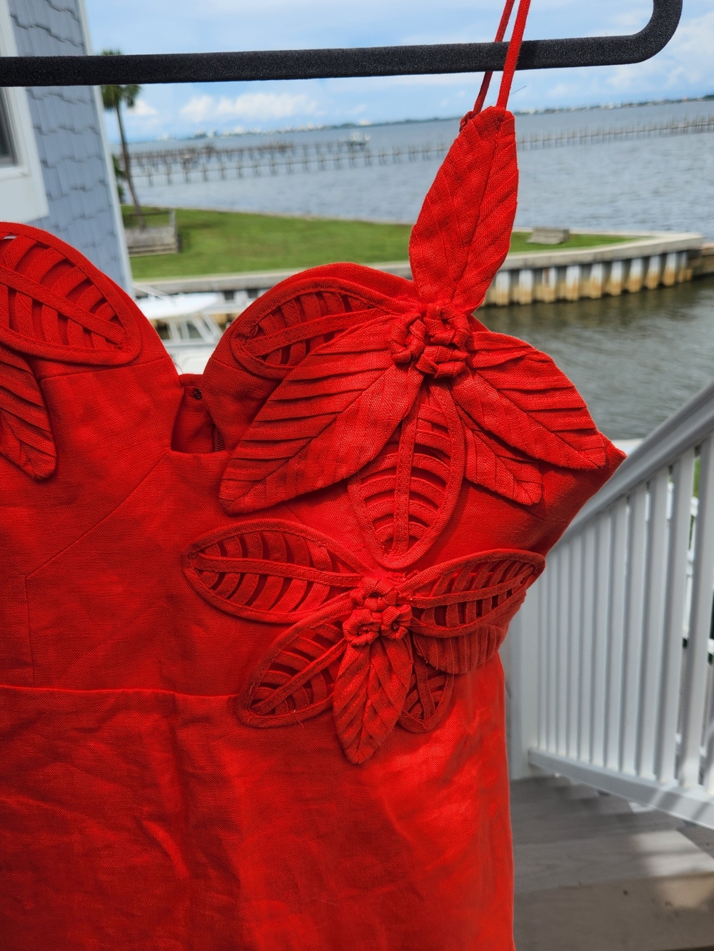 FARM Rio Red Leaf-Appliqué Mini Dress - Picture 5 of 5